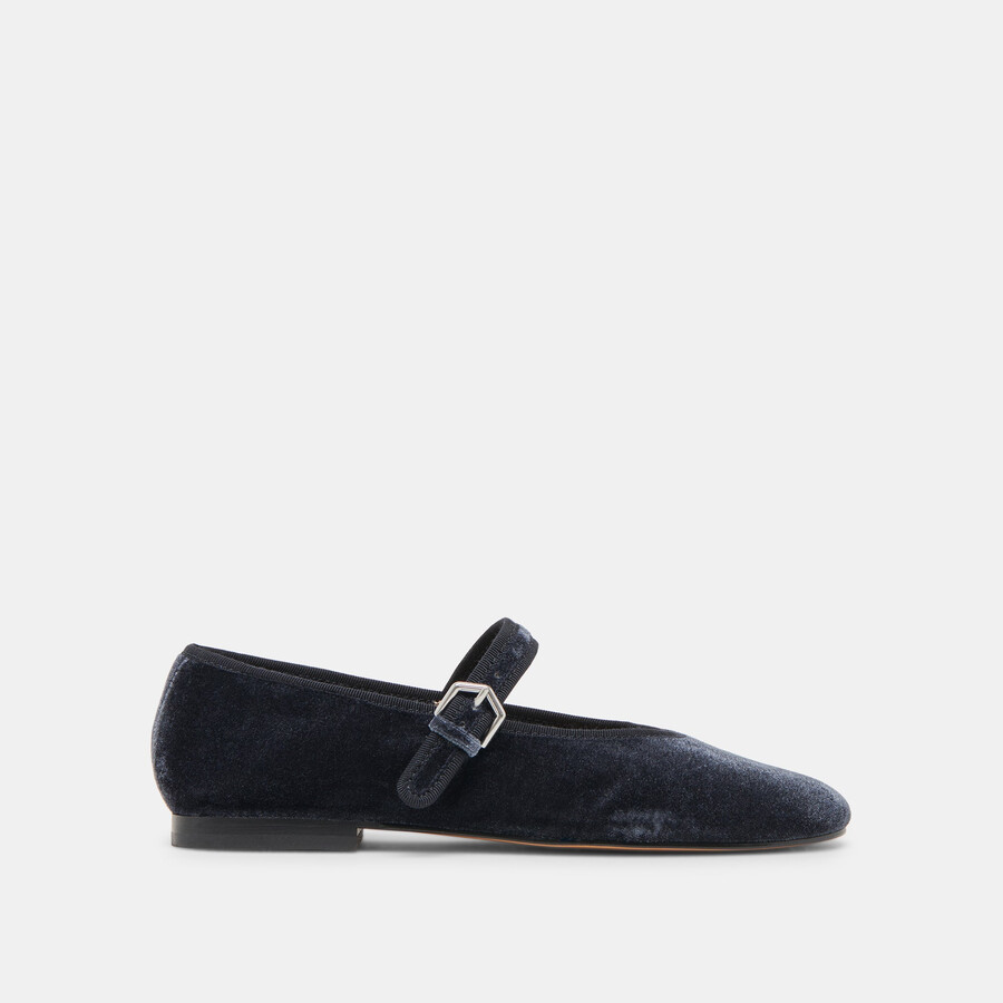 roslyn ballet flats dusty blue velvet