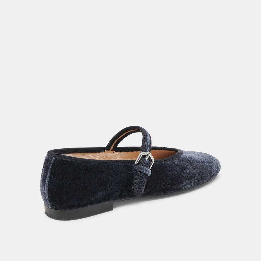 roslyn ballet flats dusty blue velvet