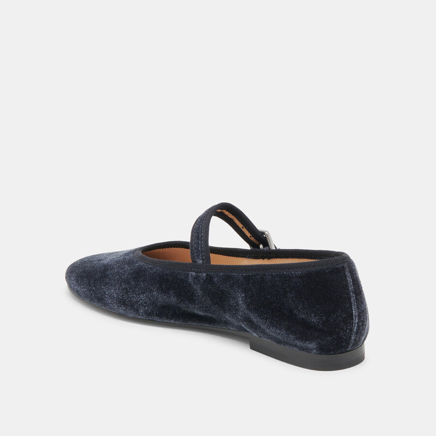roslyn ballet flats dusty blue velvet