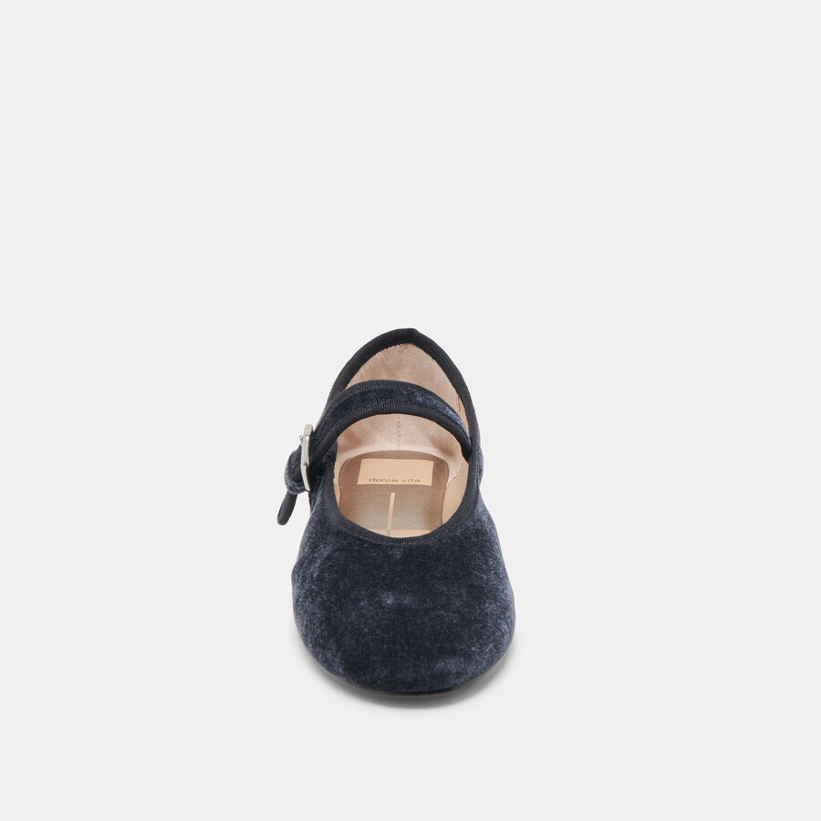 roslyn ballet flats dusty blue velvet