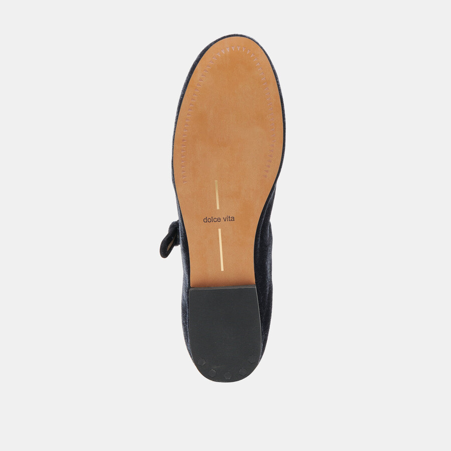 roslyn ballet flats dusty blue velvet