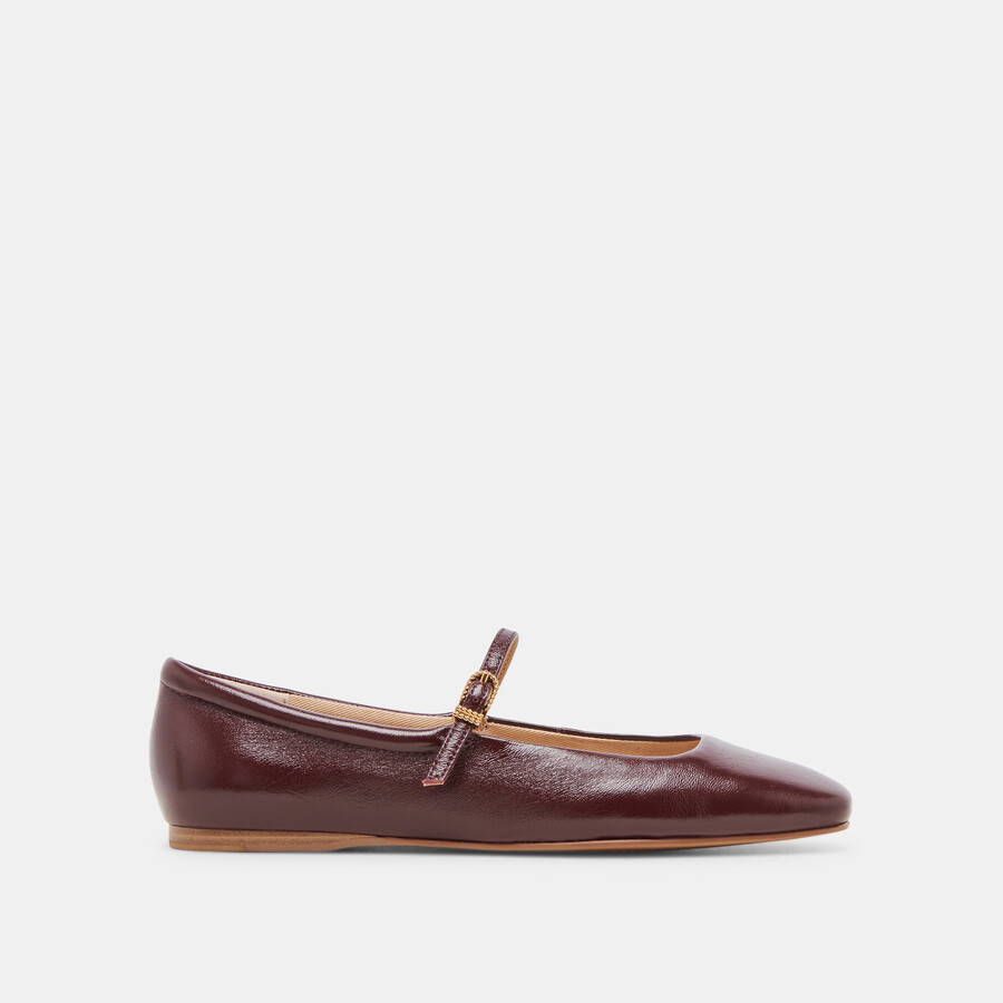 reyes ballet flats cranberry crinkle patent