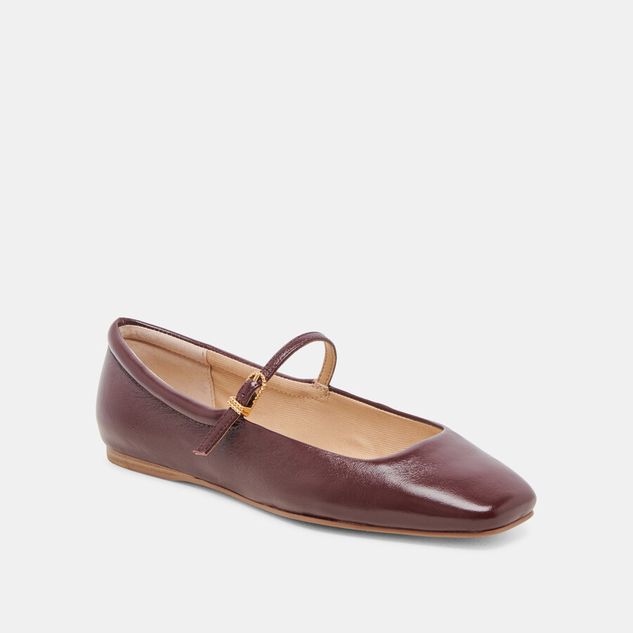 reyes ballet flats cranberry crinkle patent