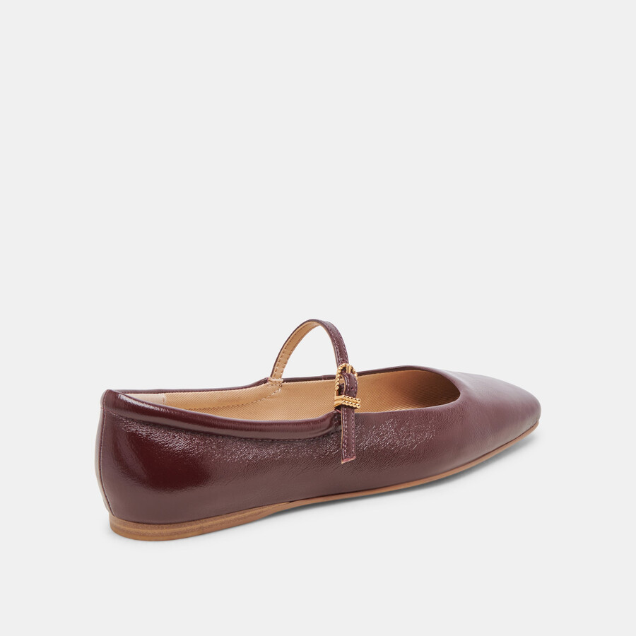 reyes ballet flats cranberry crinkle patent