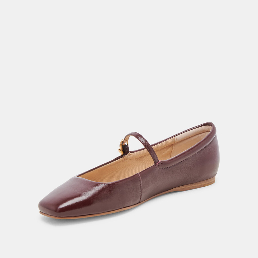 reyes ballet flats cranberry crinkle patent