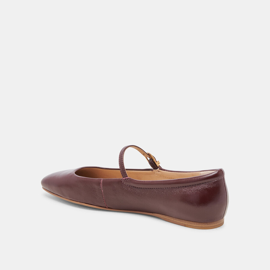 reyes ballet flats cranberry crinkle patent