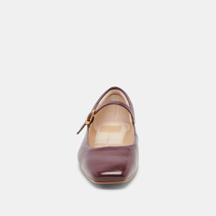 reyes ballet flats cranberry crinkle patent