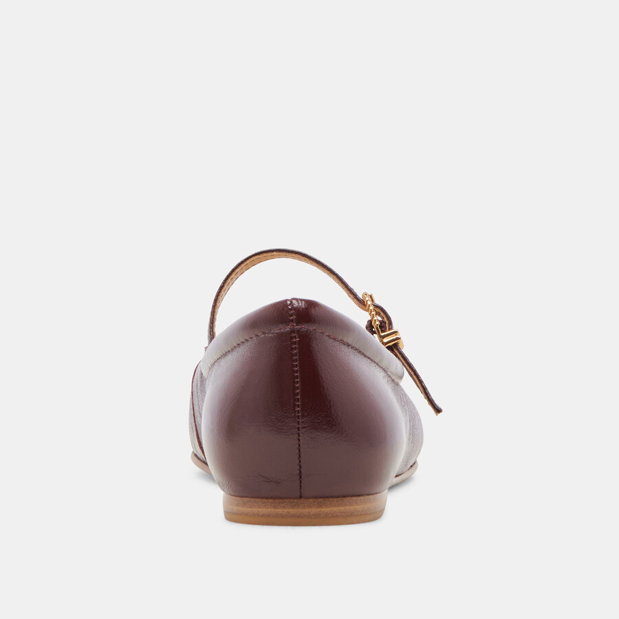 reyes ballet flats cranberry crinkle patent