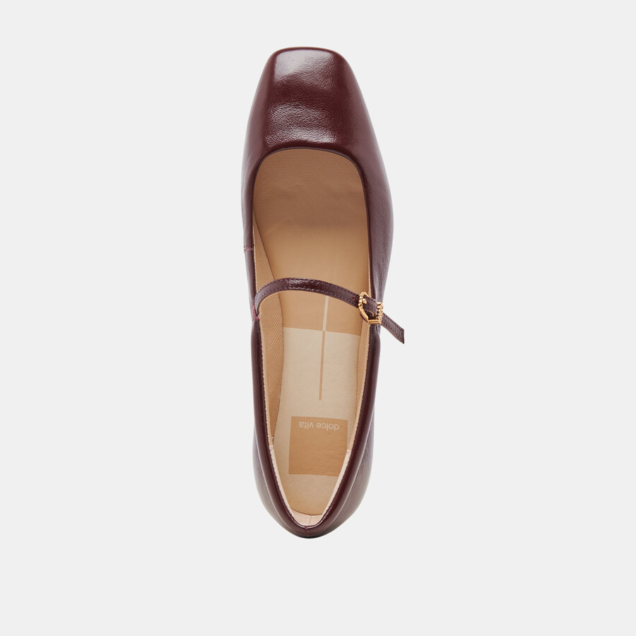 reyes ballet flats cranberry crinkle patent