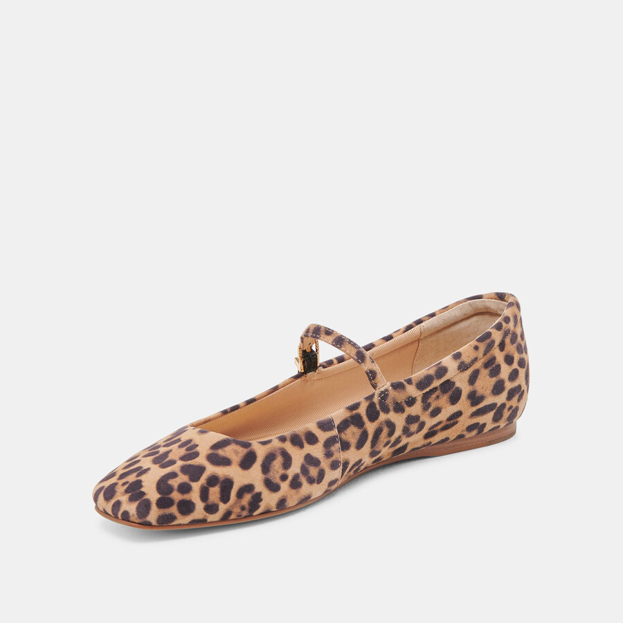 reyes ballet flats dk leopard suede