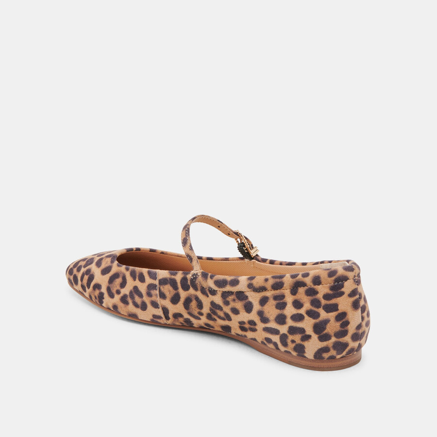 reyes ballet flats dk leopard suede