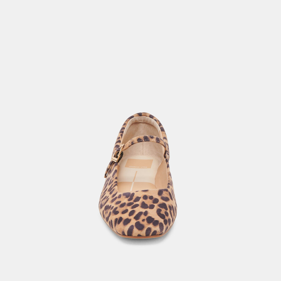 reyes ballet flats dk leopard suede