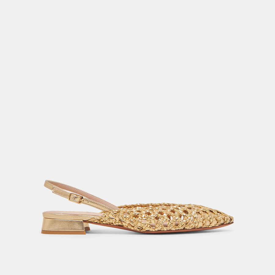cyndi flats gold woven