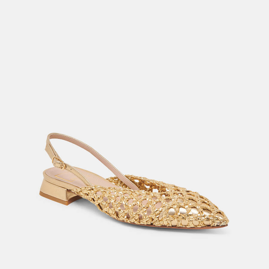 cyndi flats gold woven