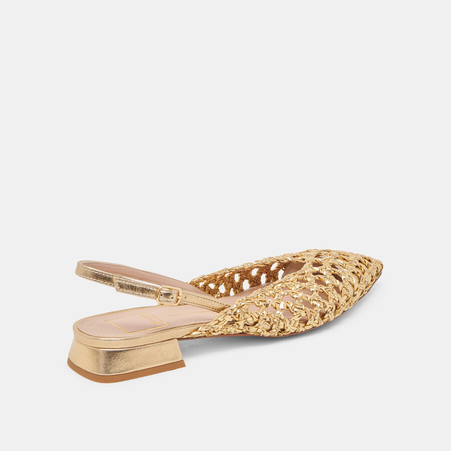 cyndi flats gold woven