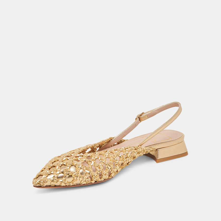 cyndi flats gold woven