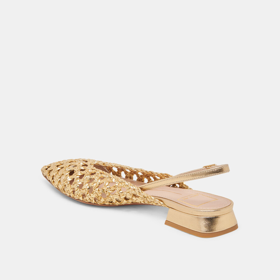 cyndi flats gold woven
