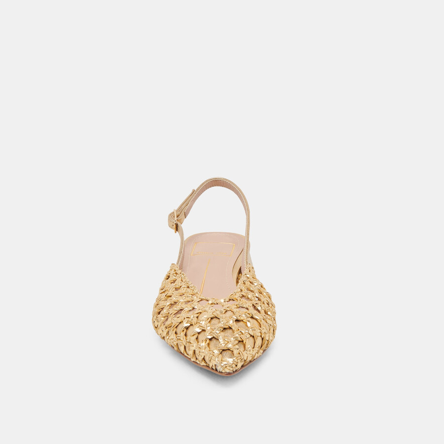 cyndi flats gold woven