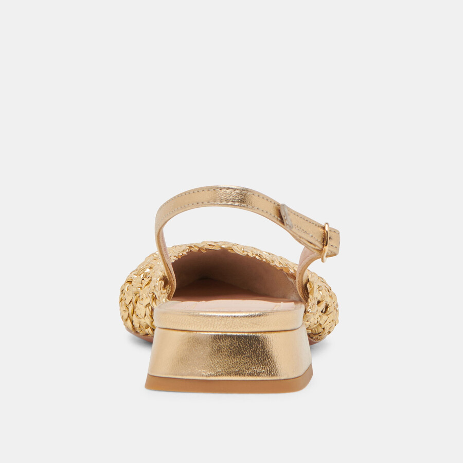 cyndi flats gold woven