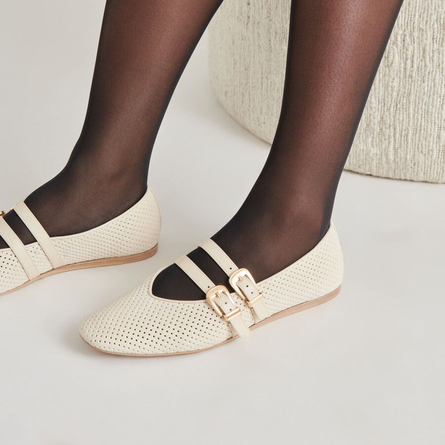 baylee ballet flats bone perforated suede