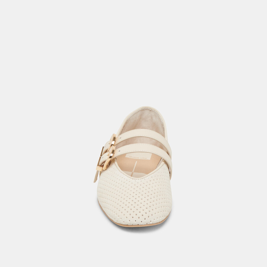 baylee ballet flats bone perforated suede