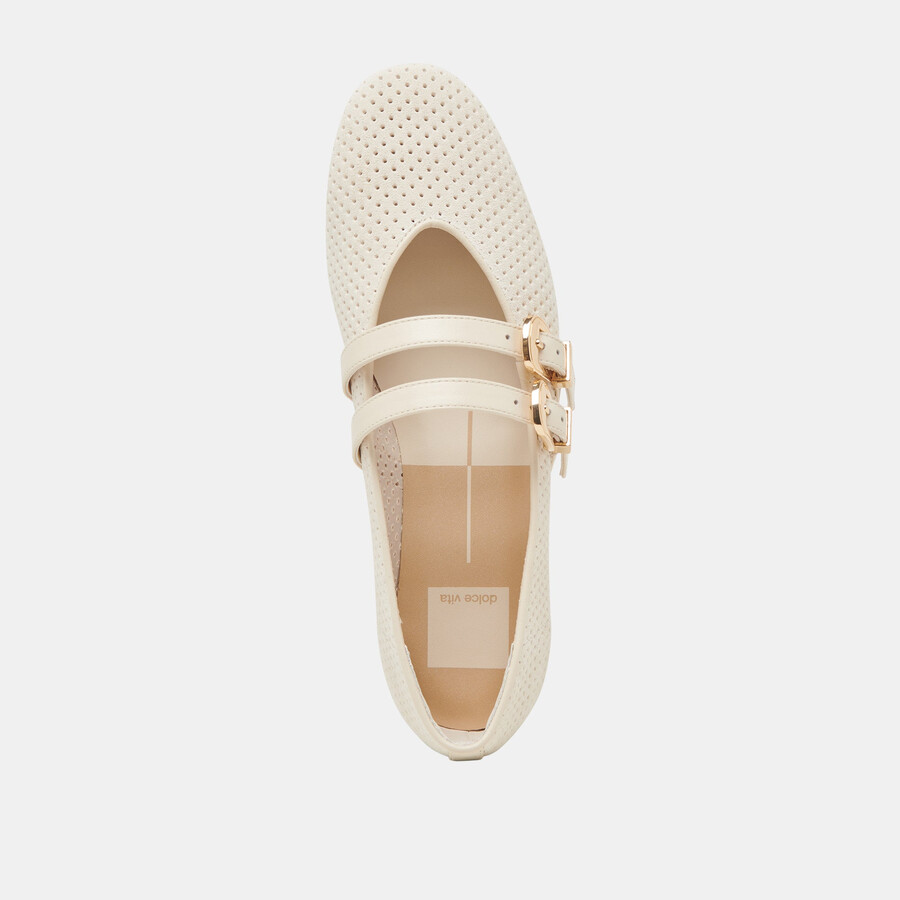 baylee ballet flats bone perforated suede