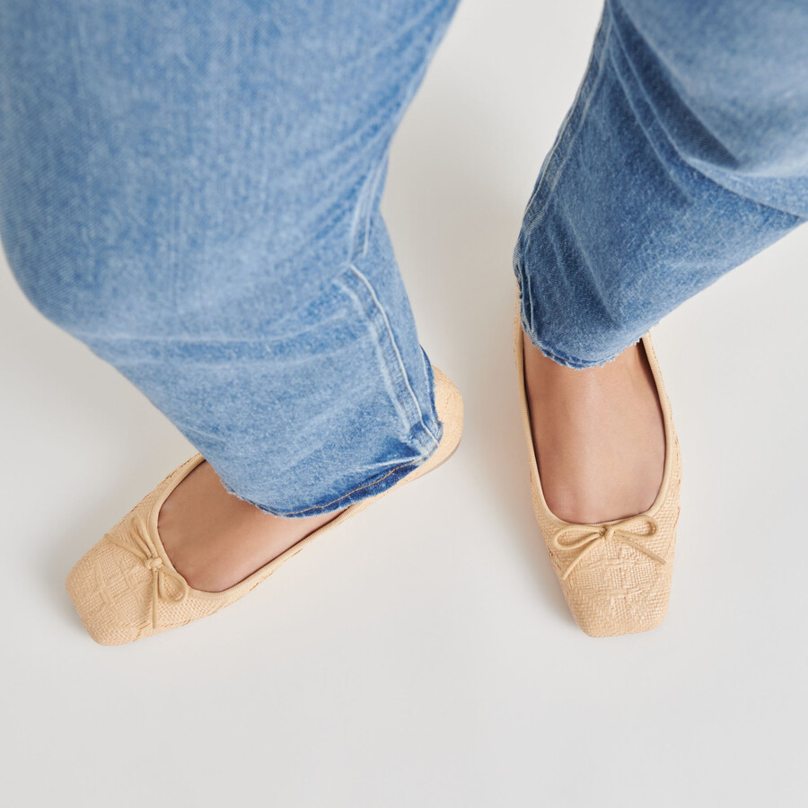 anisa ballet flats lt natural woven raffia