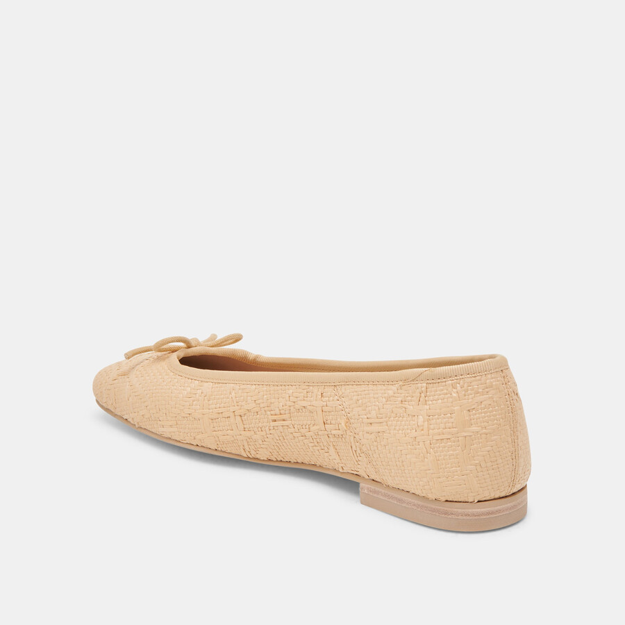 anisa ballet flats lt natural woven raffia