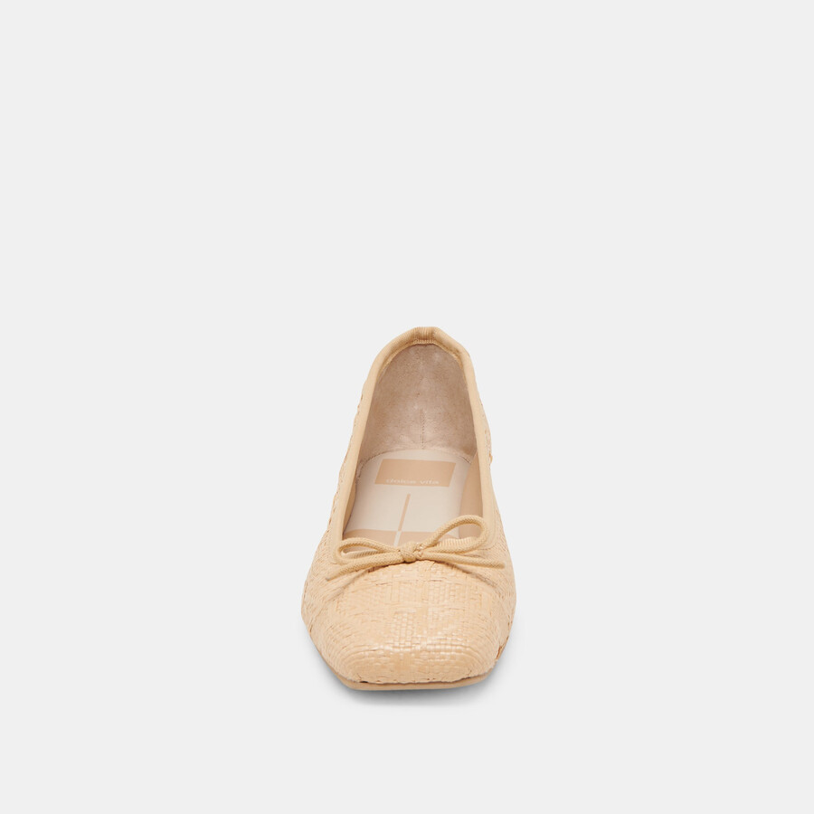 anisa ballet flats lt natural woven raffia