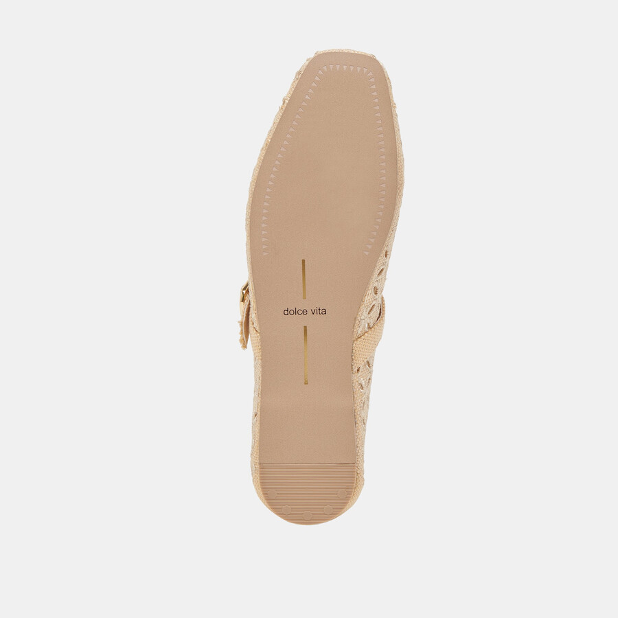 rodni eyelet perf ballet flats lt natural woven raffia