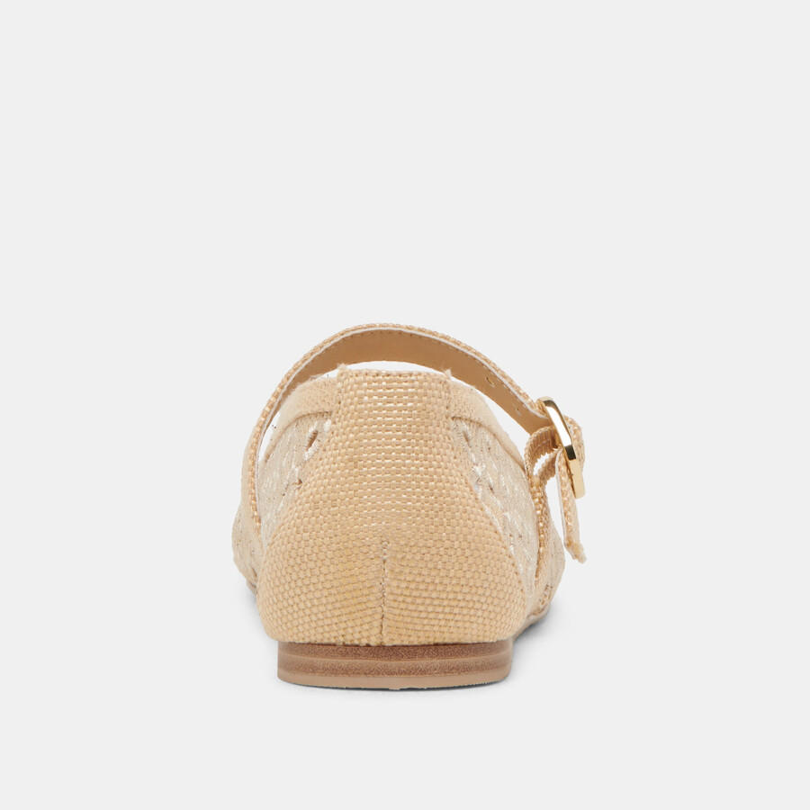 rodni eyelet perf ballet flats lt natural woven raffia