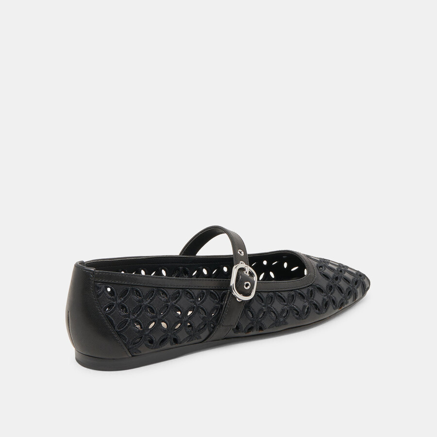 rodni eyelet perf ballet flats black leather