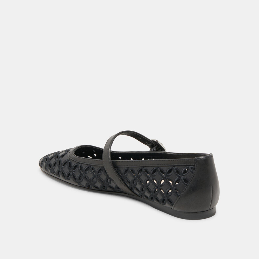 rodni eyelet perf ballet flats black leather