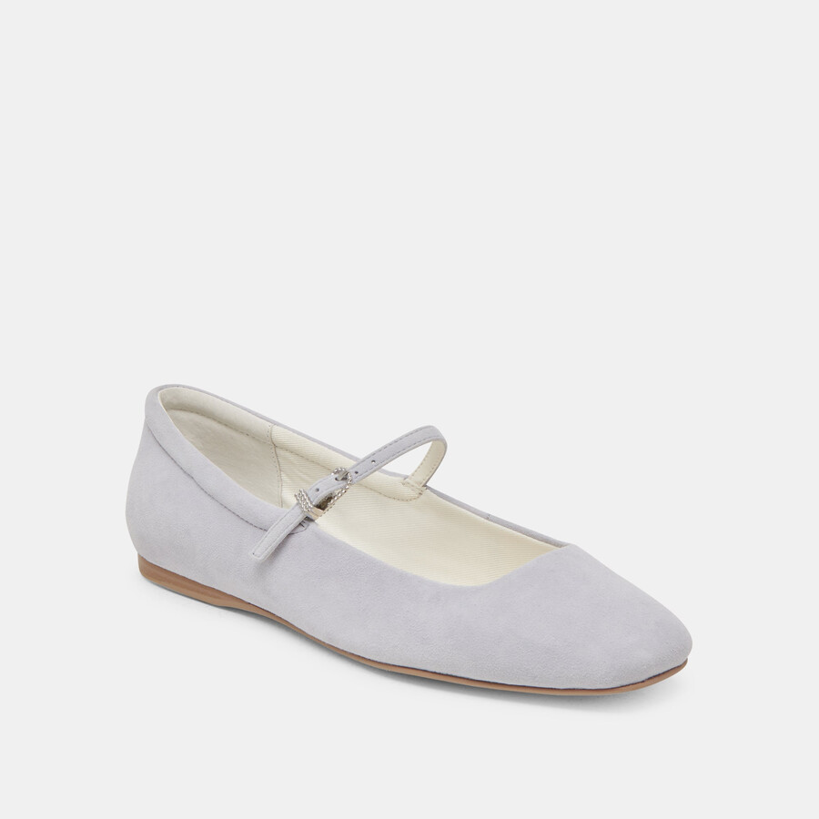 reyes ballet flats dusty blue suede