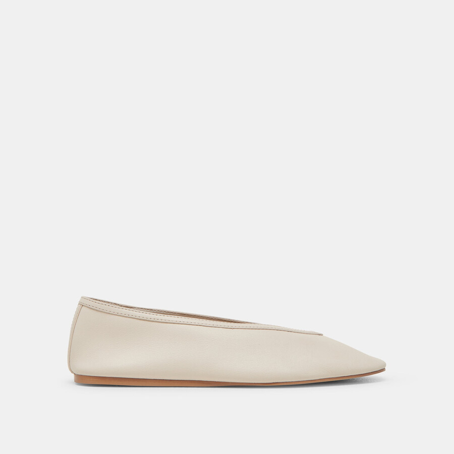 braidy ballet flats ivory leather