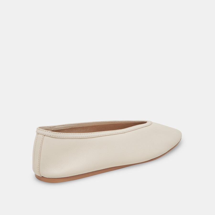 braidy ballet flats ivory leather