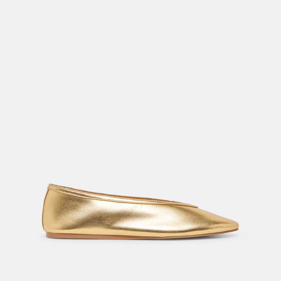 braidy ballet flats gold metallic leather