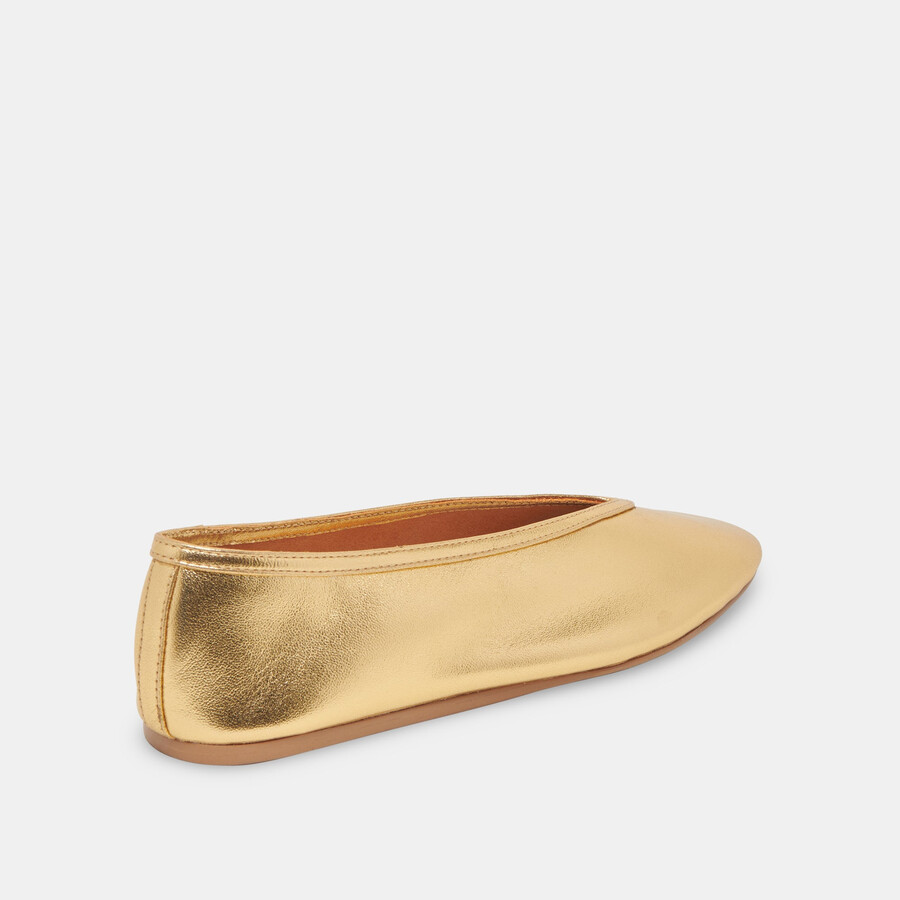 braidy ballet flats gold metallic leather