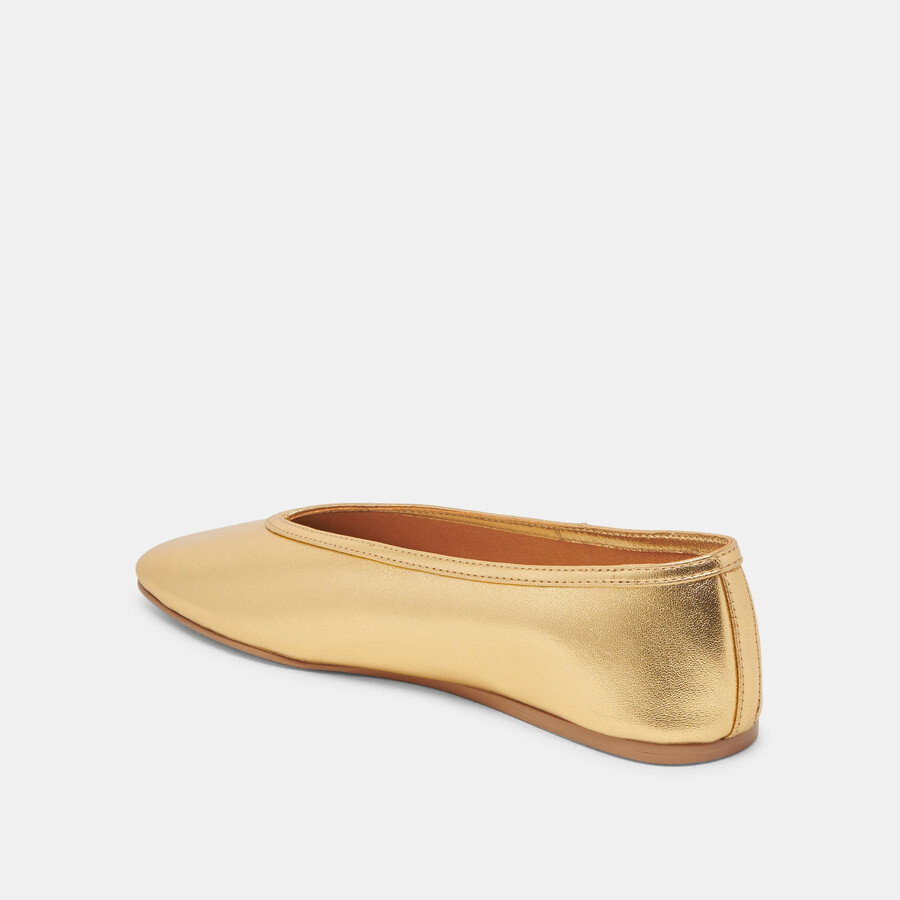 braidy ballet flats gold metallic leather