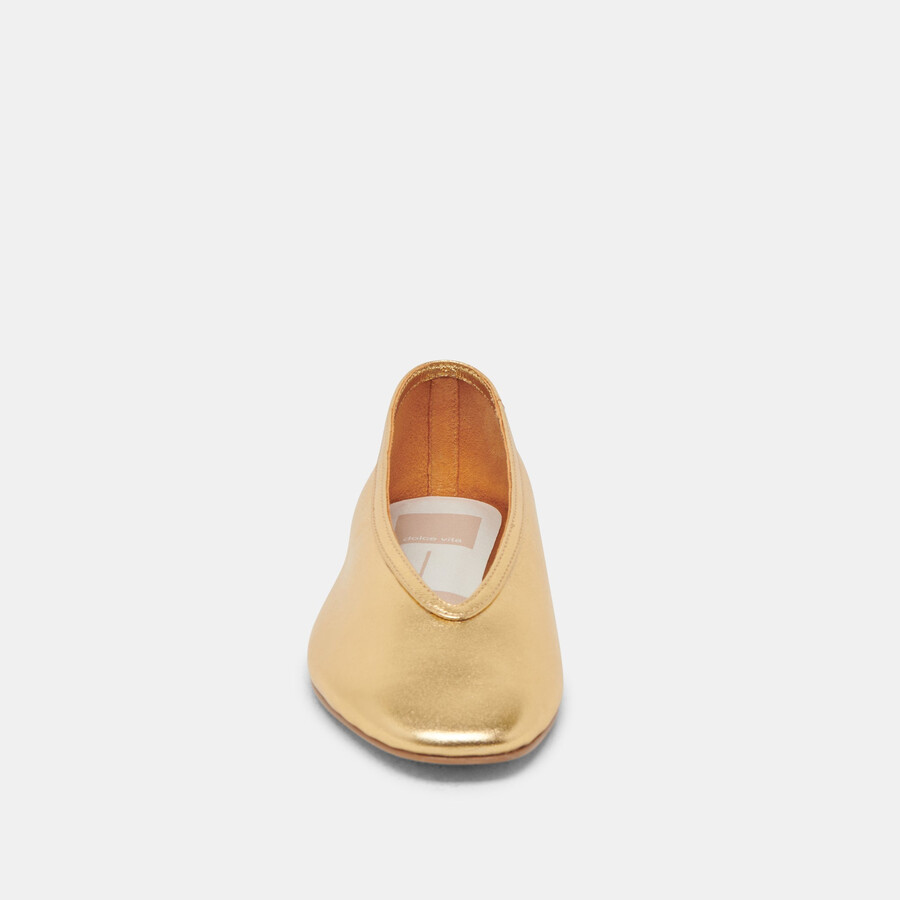 braidy ballet flats gold metallic leather