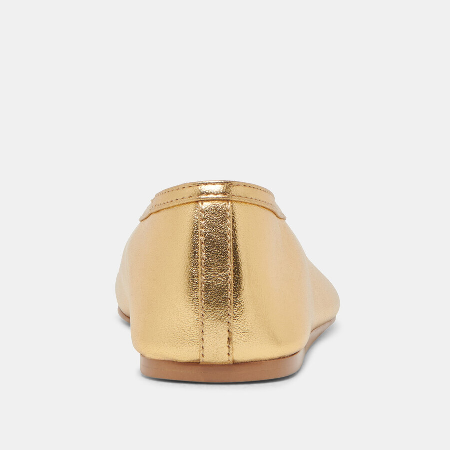 braidy ballet flats gold metallic leather