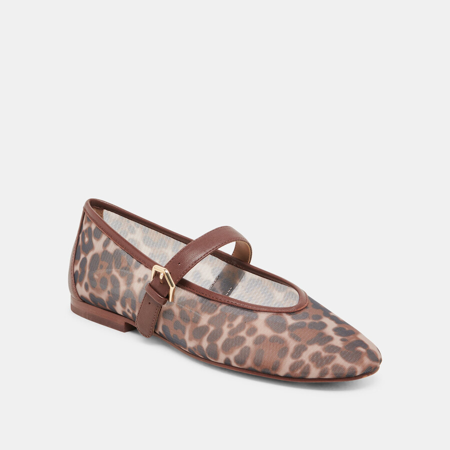 roslyn ballet flats leopard mesh