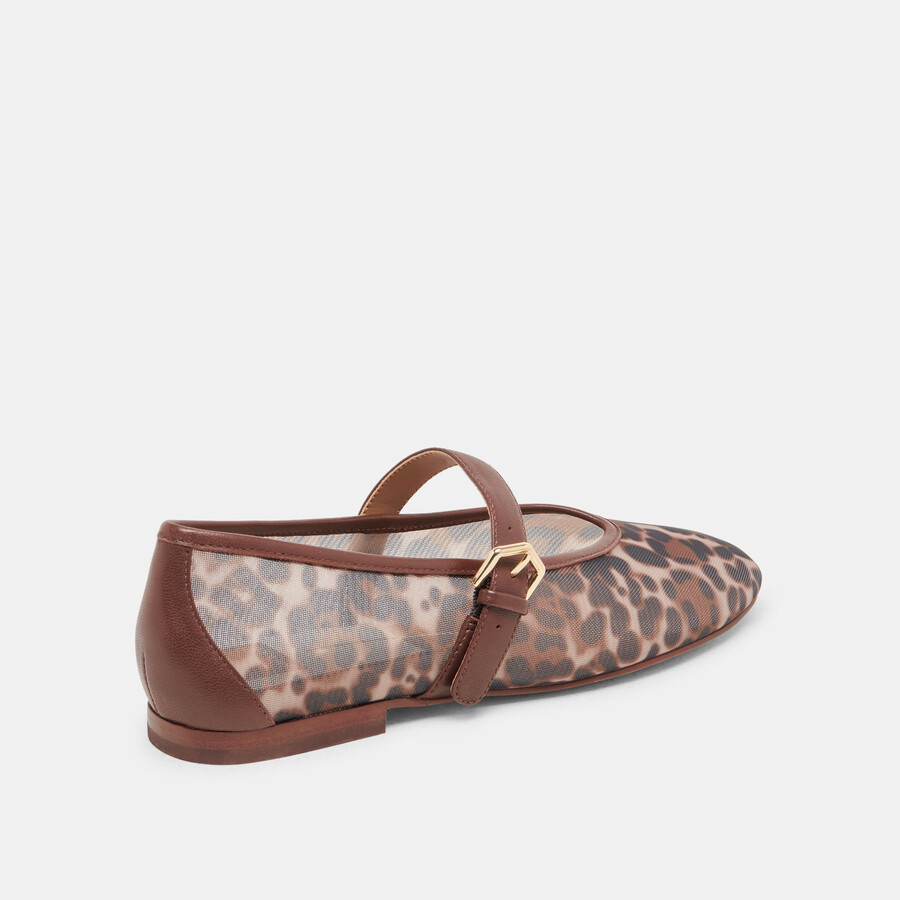 roslyn ballet flats leopard mesh
