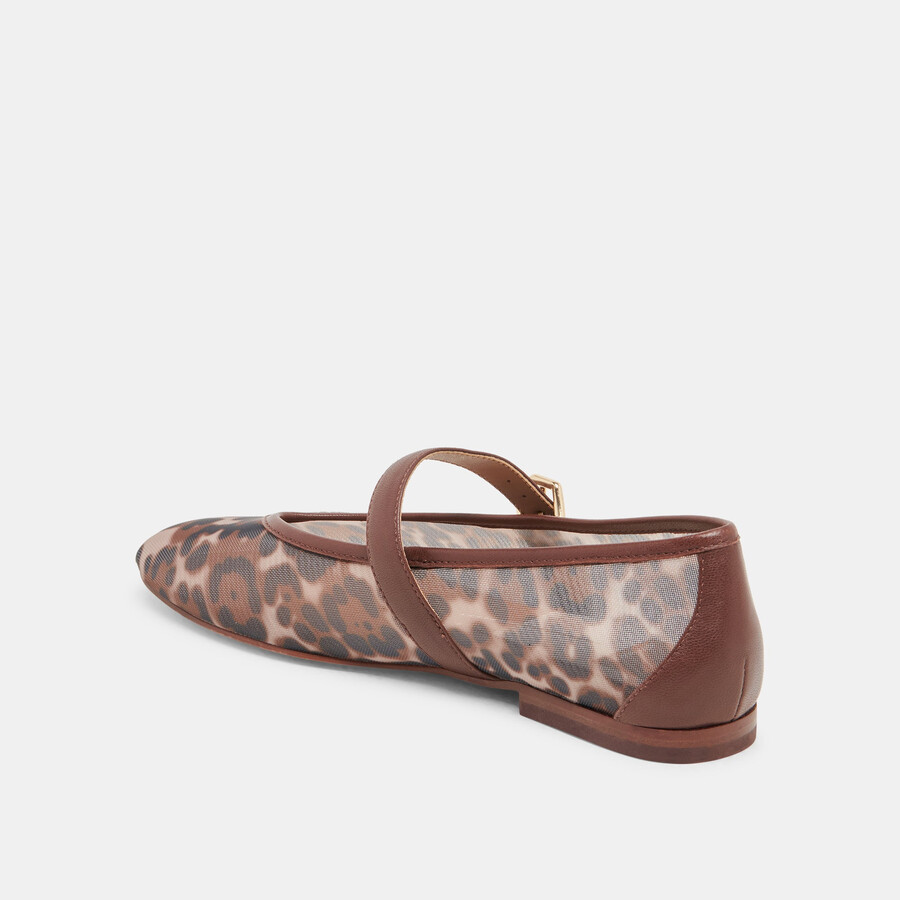 roslyn ballet flats leopard mesh