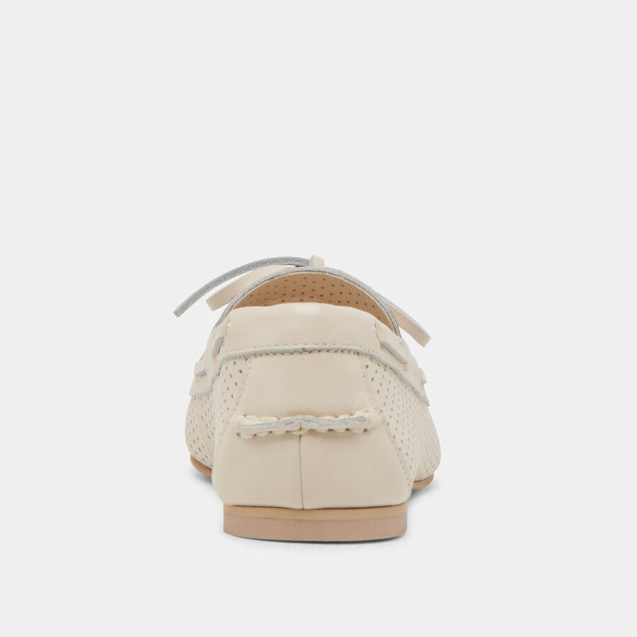 lakin loafers ivory perforated leather