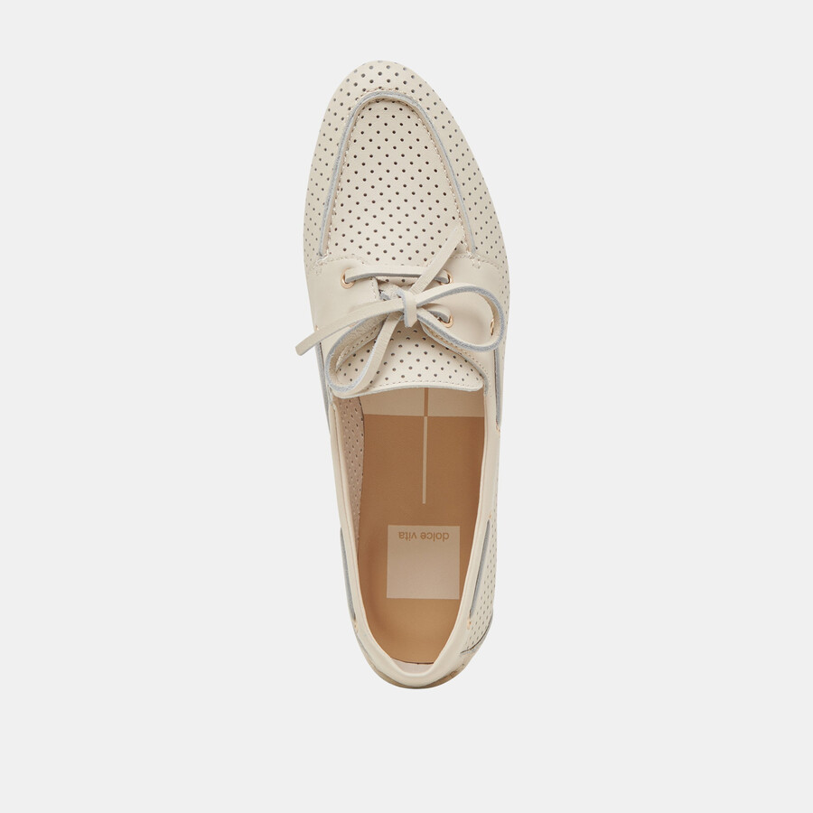 lakin loafers ivory perforated leather