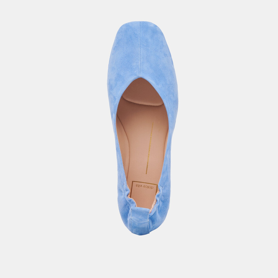 vinnie ballet flats dusty blue suede