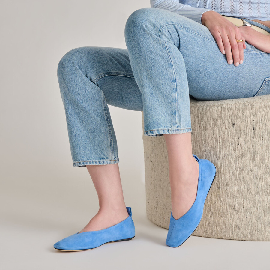 vinnie ballet flats dusty blue suede