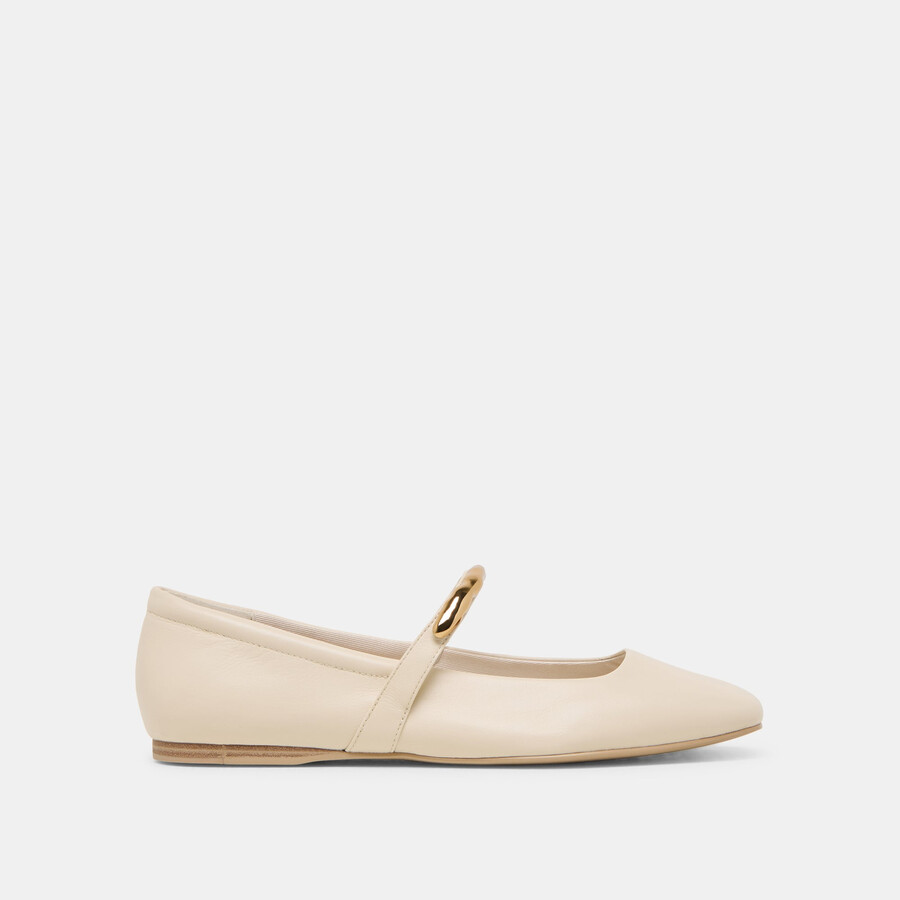 radya ballet flats creme leather
