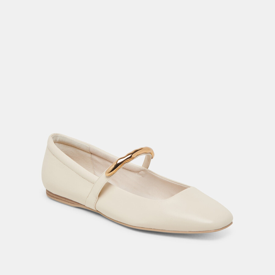 radya ballet flats creme leather